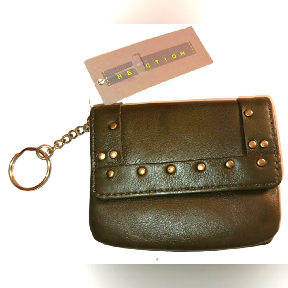 KENNETH COLE REACTION Coin Purse Wallet,OLIVE